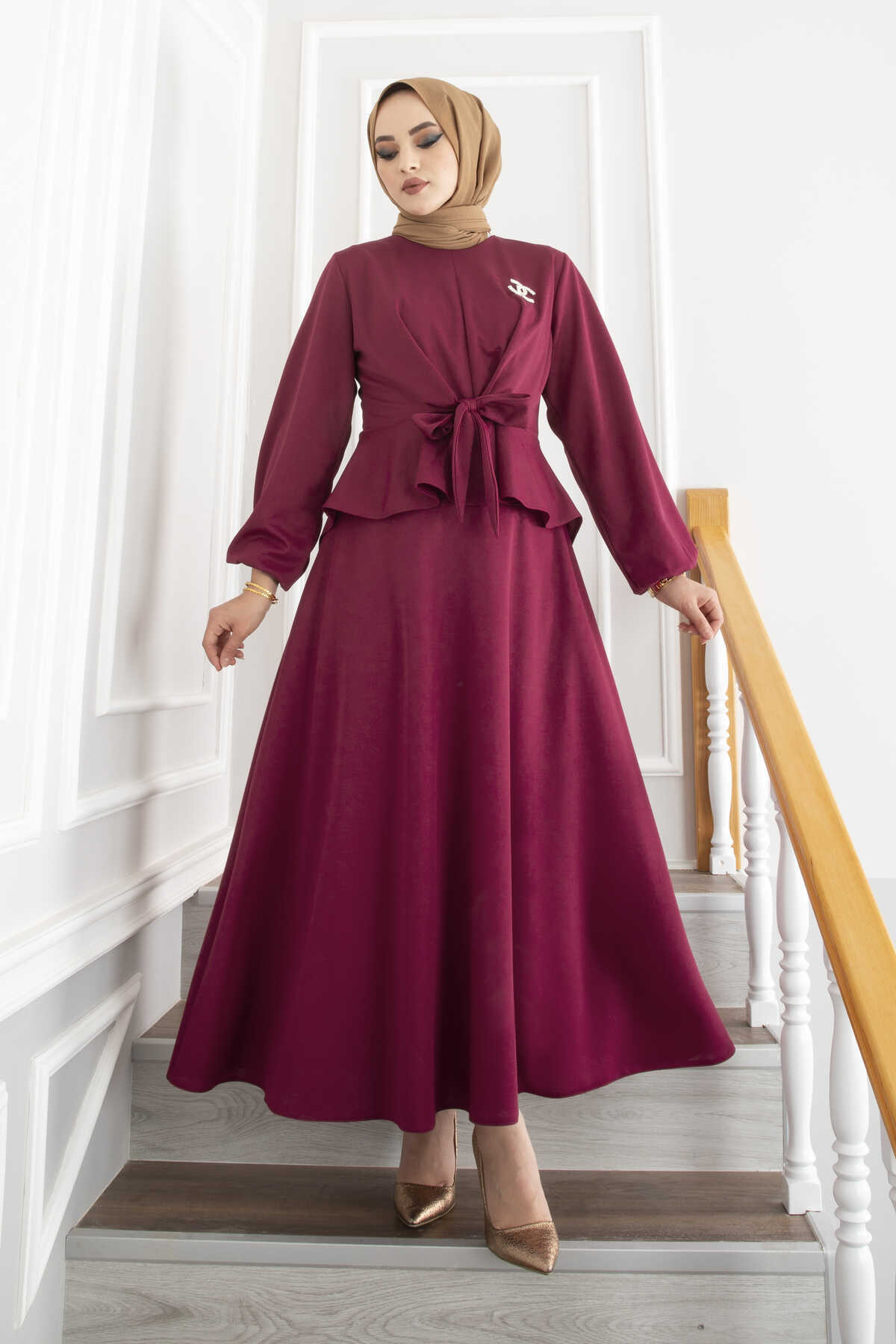 Hijab maroon sale dress