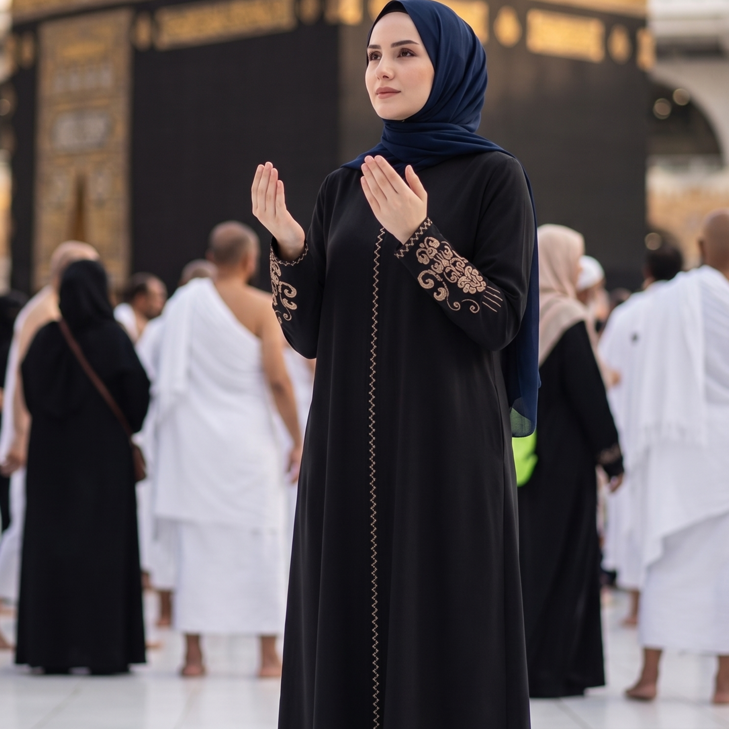 Embroidered Sleeves Abaya with Hidden Zipper – Turkish Abaya