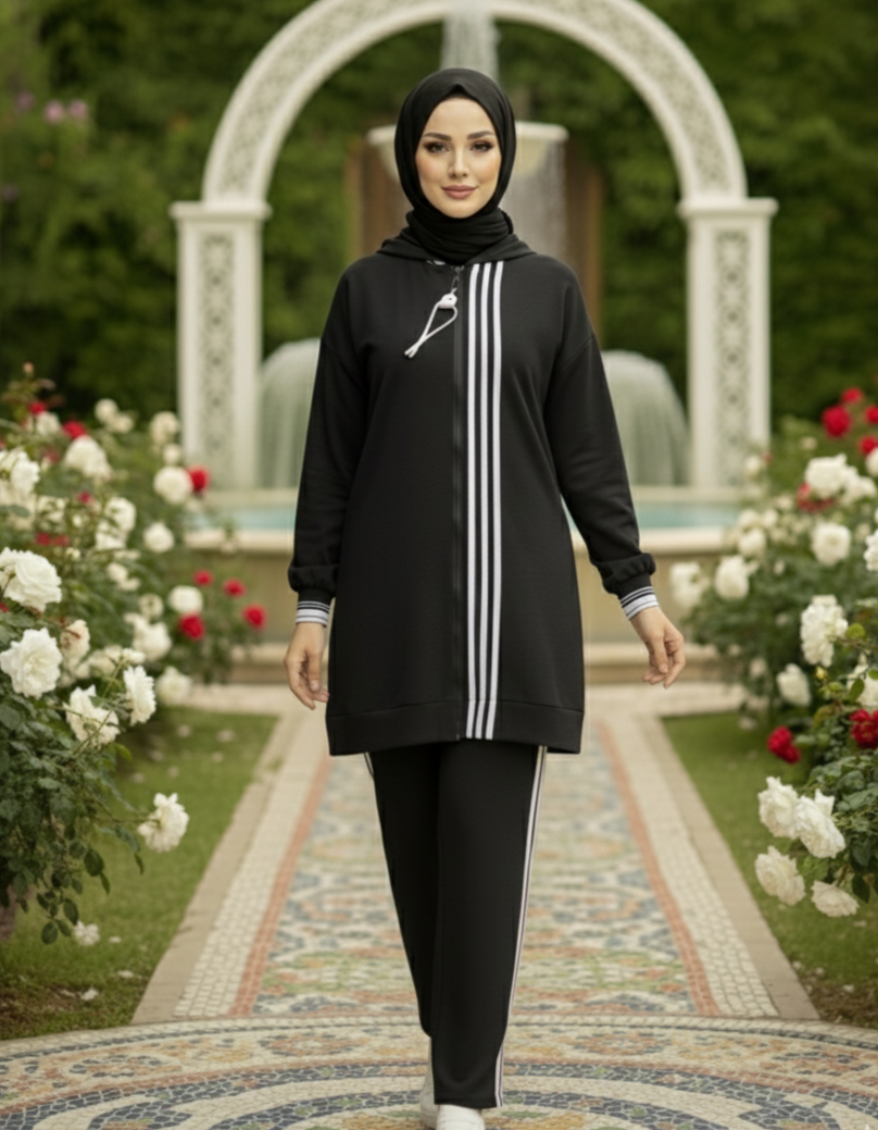 Casual Modest Sports Tracksuit Set for Women