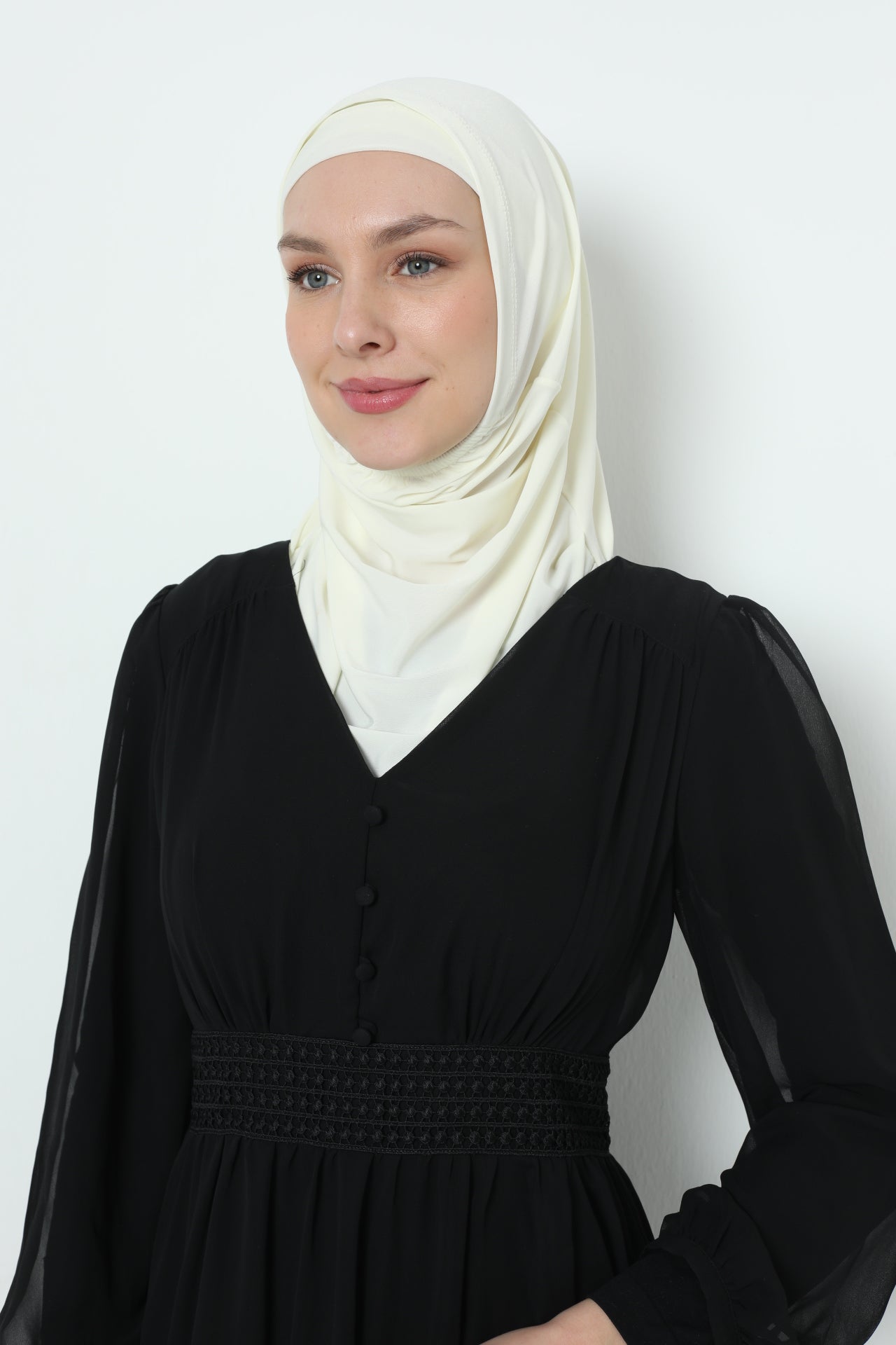 Elegant Stretchable Hijab for Women, Instant and Durable, Tailored for Muslim Women Consists of 2pieces