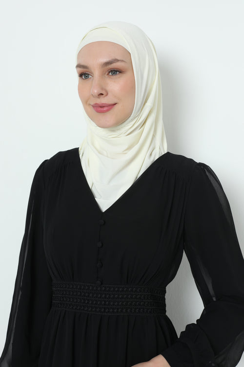 Elegant Stretchable Hijab for Women, Instant and Durable, Tailored for Muslim Women Consists of 2pieces