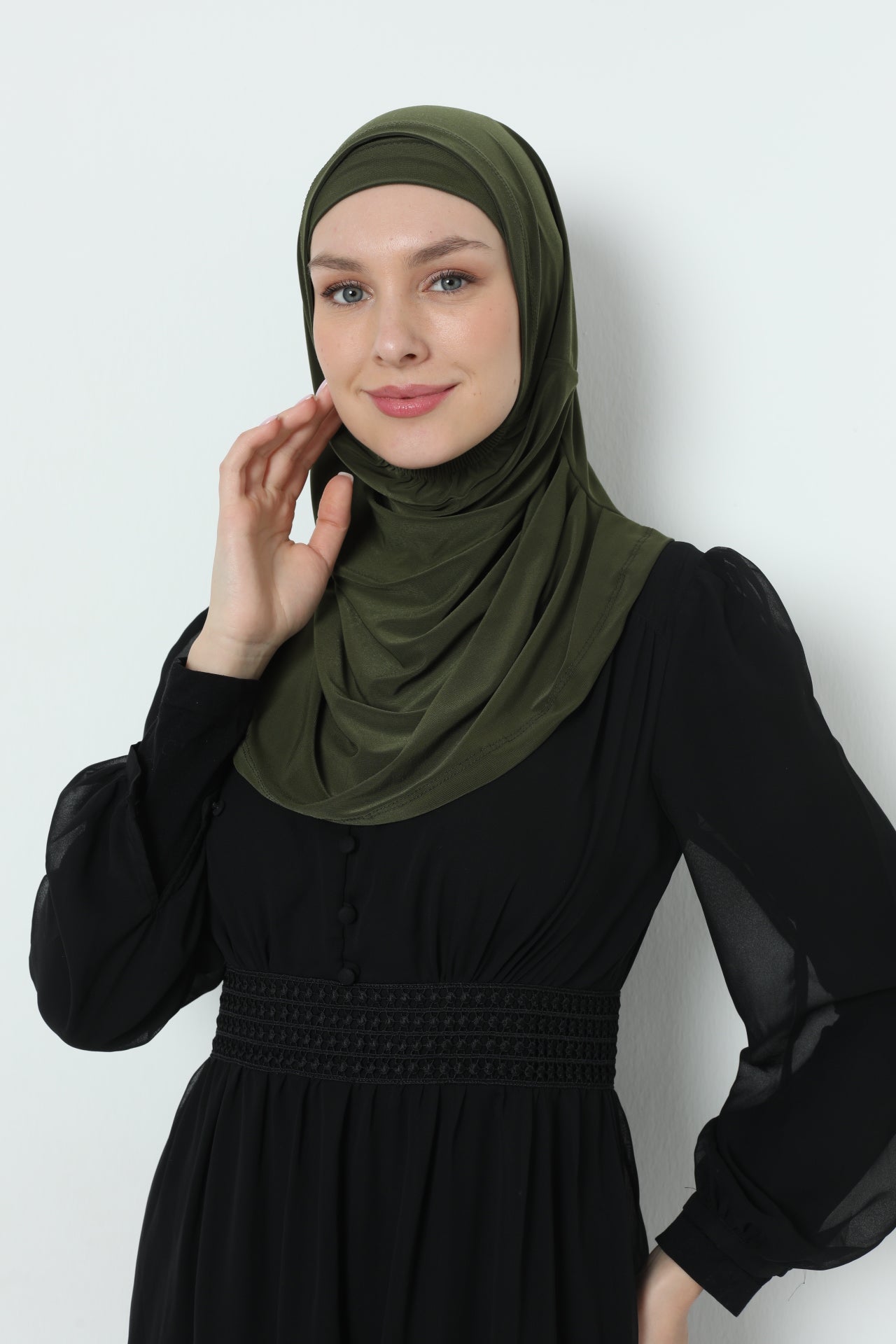 Elegant Stretchable Hijab for Women, Instant and Durable, Tailored for Muslim Women Consists of 2pieces