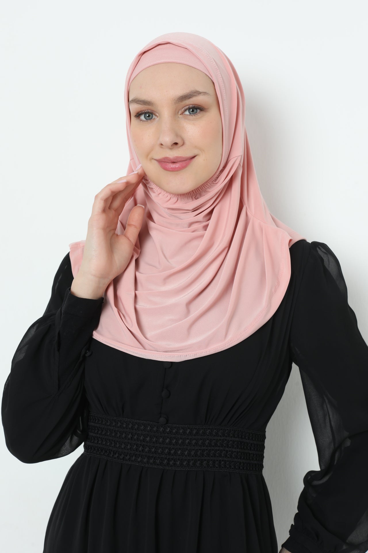 Elegant Stretchable Hijab for Women, Instant and Durable, Tailored for Muslim Women Consists of 2pieces