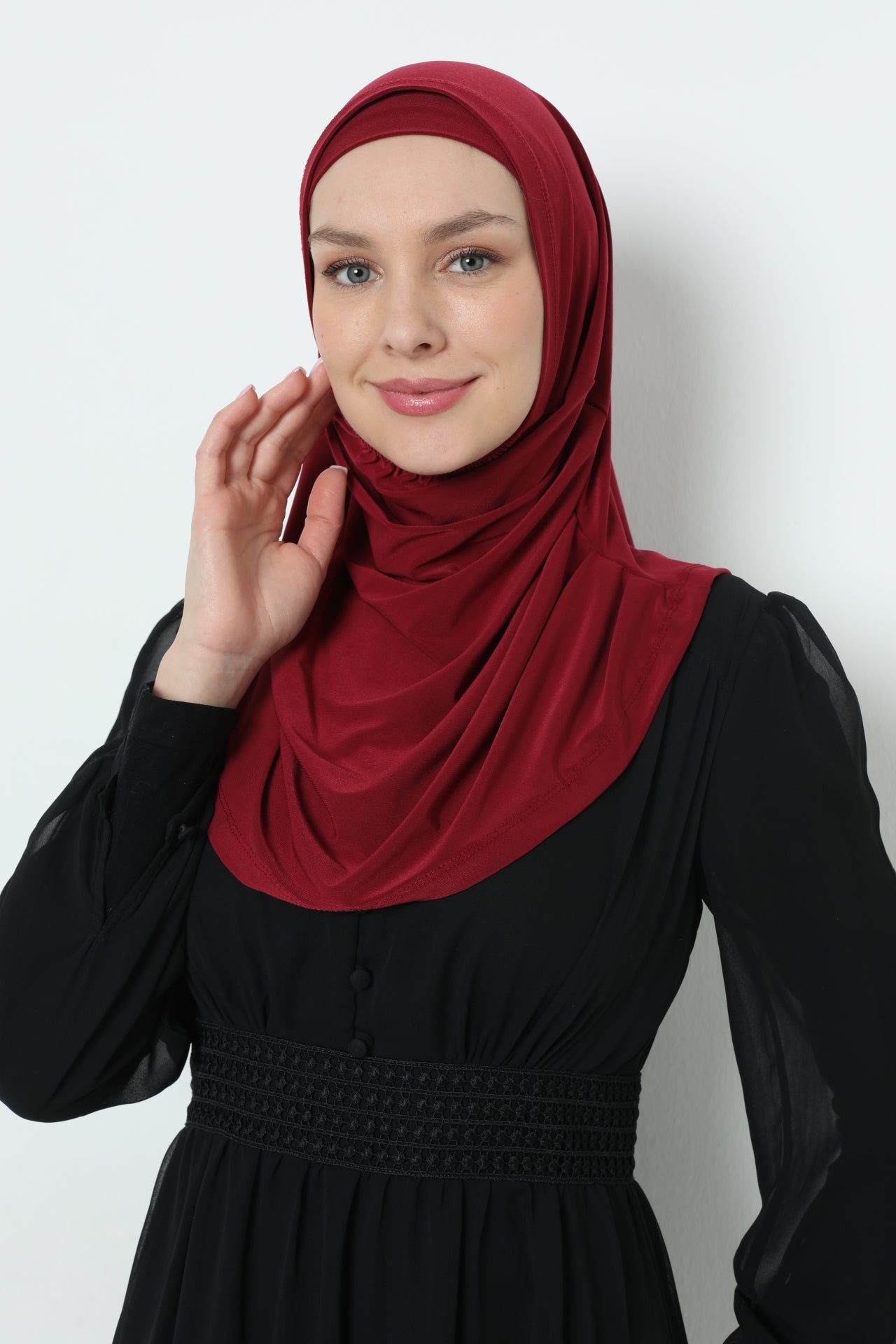 Elegant Stretchable Hijab for Women, Instant and Durable, Tailored for Muslim Women Consists of 2pieces