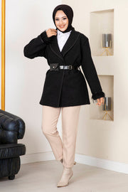 Belted Boucle Hijab Jacket MUH-550
