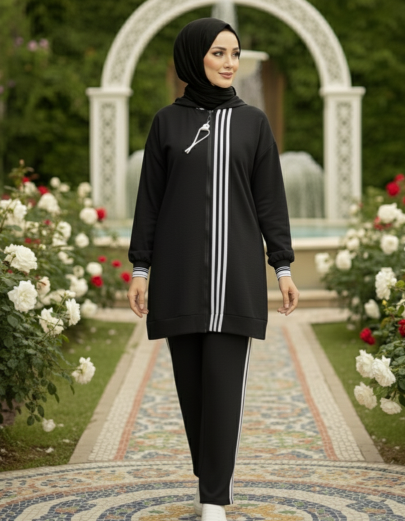 Casual Modest Sports Tracksuit Set for Women