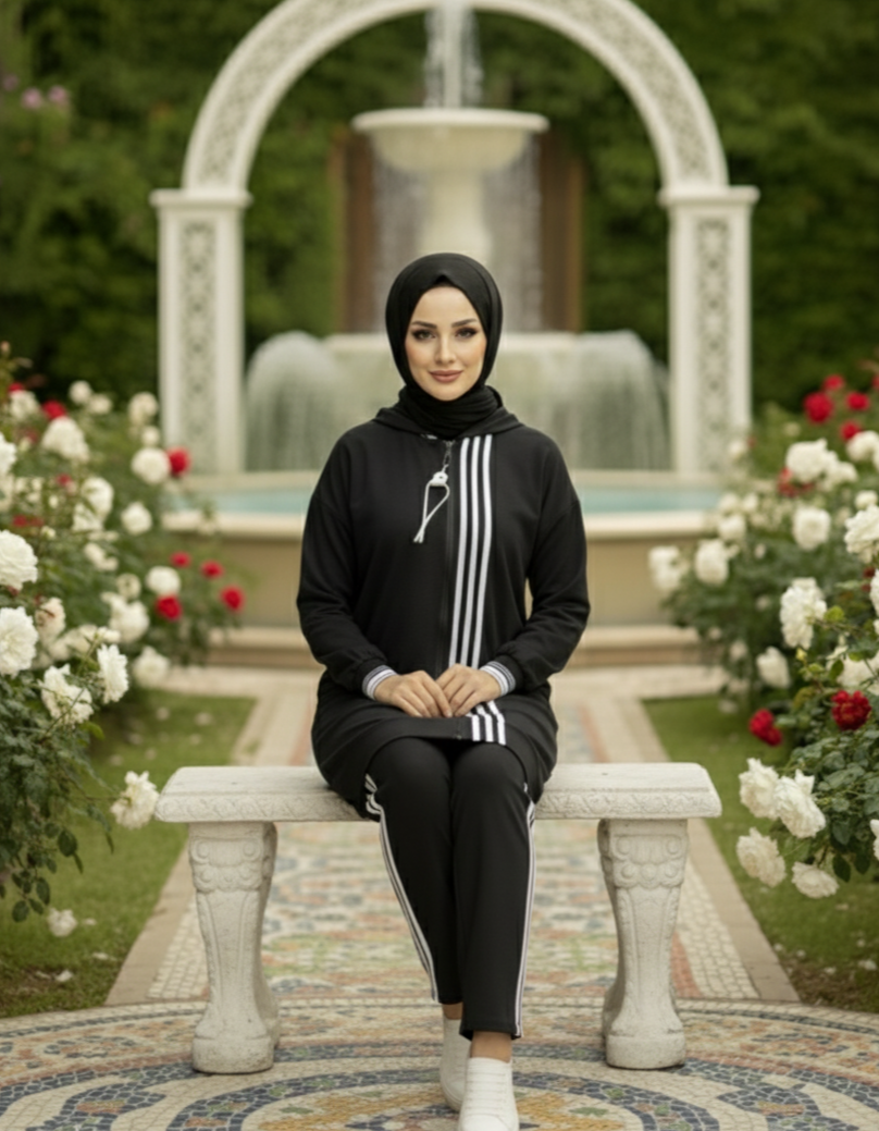 Casual Modest Sports Tracksuit Set for Women