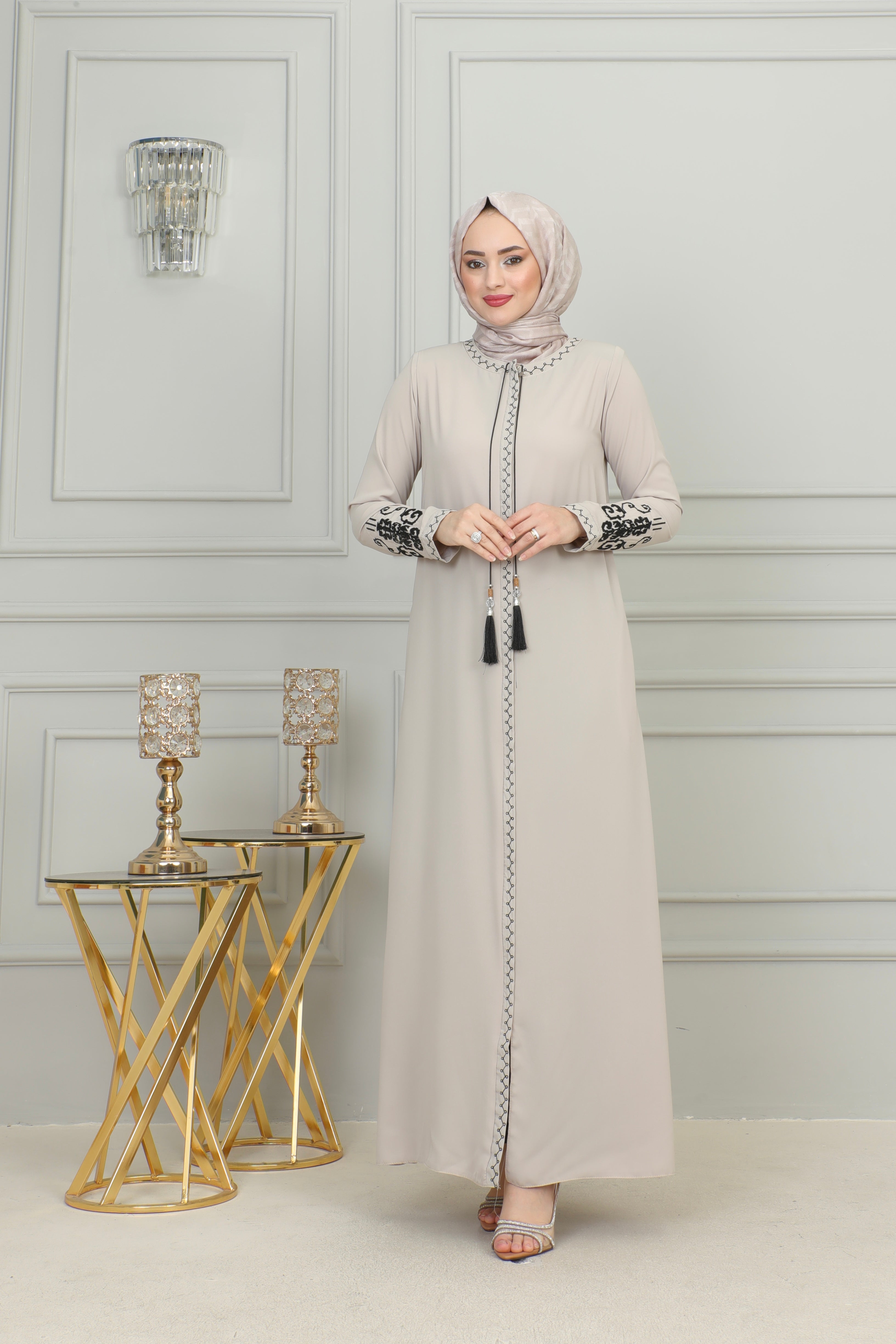 Embroidered Sleeves Abaya Dress MUH-163