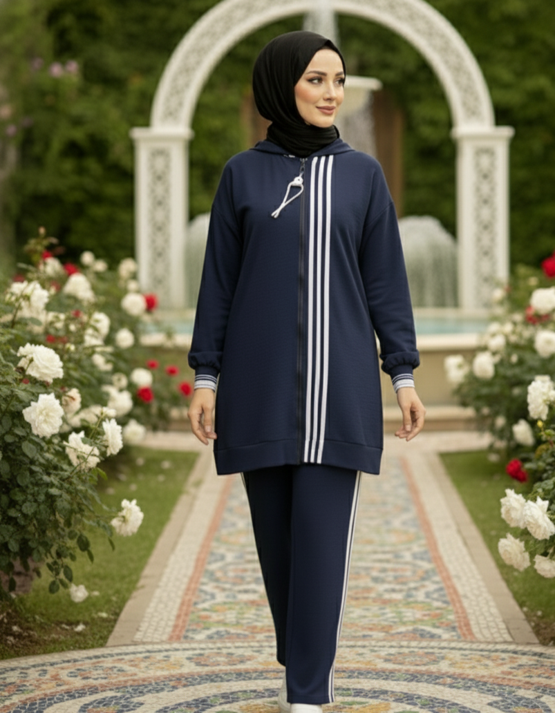 Casual Modest Sports Tracksuit Set for Women