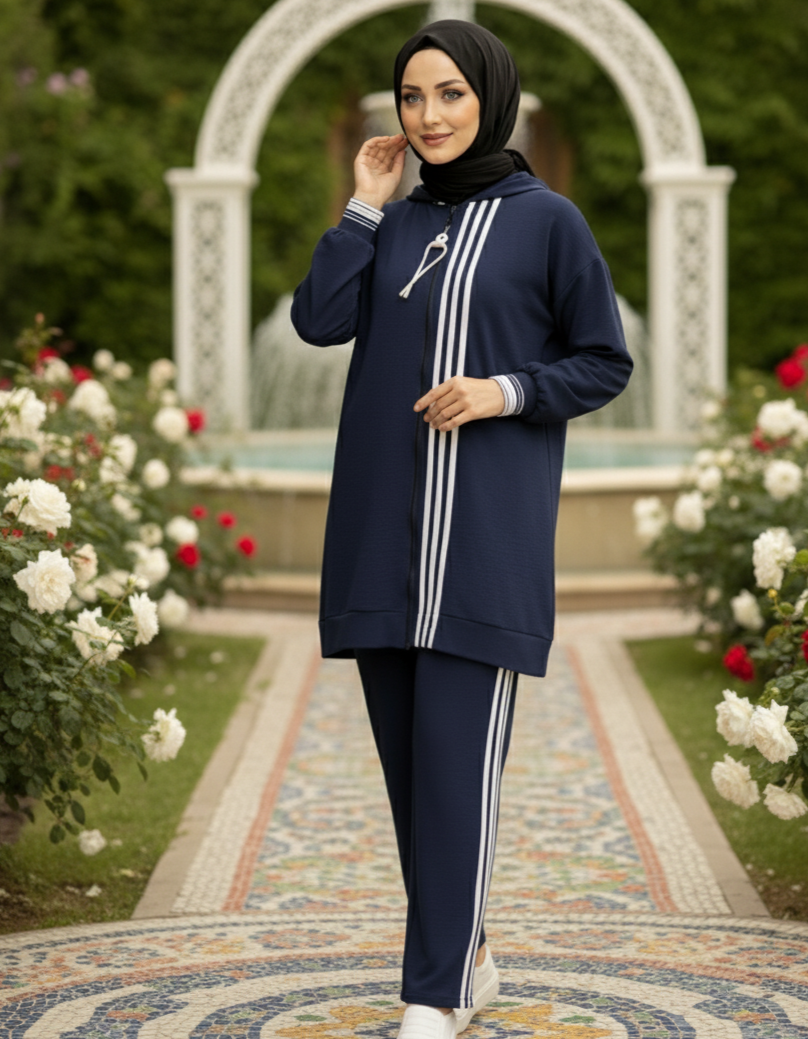 Casual Modest Sports Tracksuit Set for Women