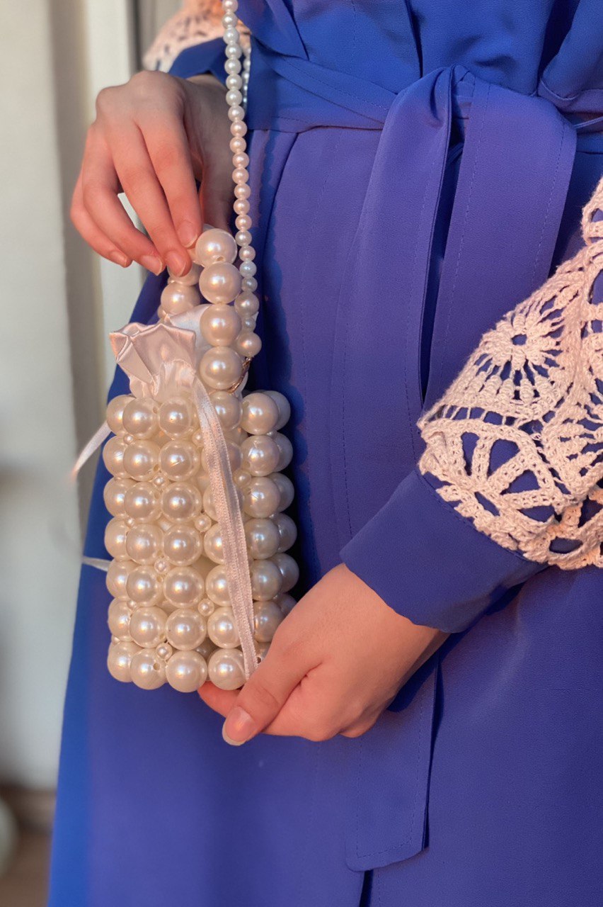 Pearl Beaded Bucket Bag