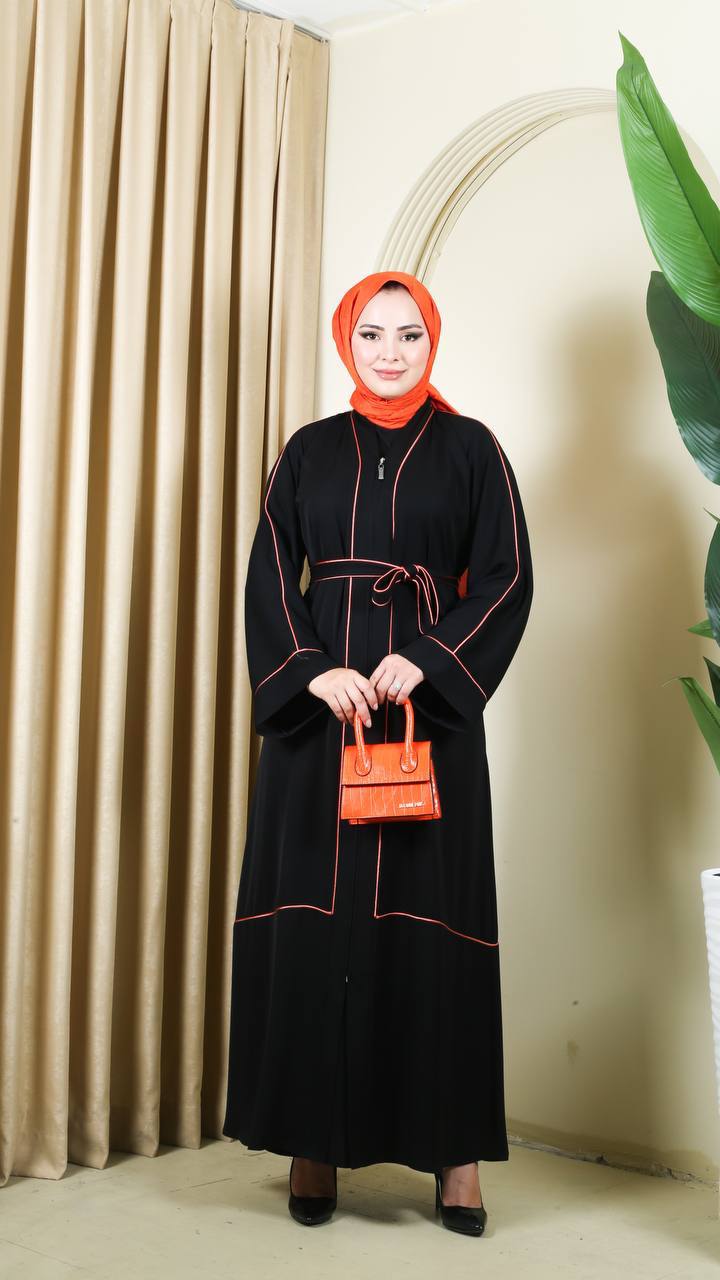istanbul styles Modest Women's Abaya with Zipper and Waist Belt