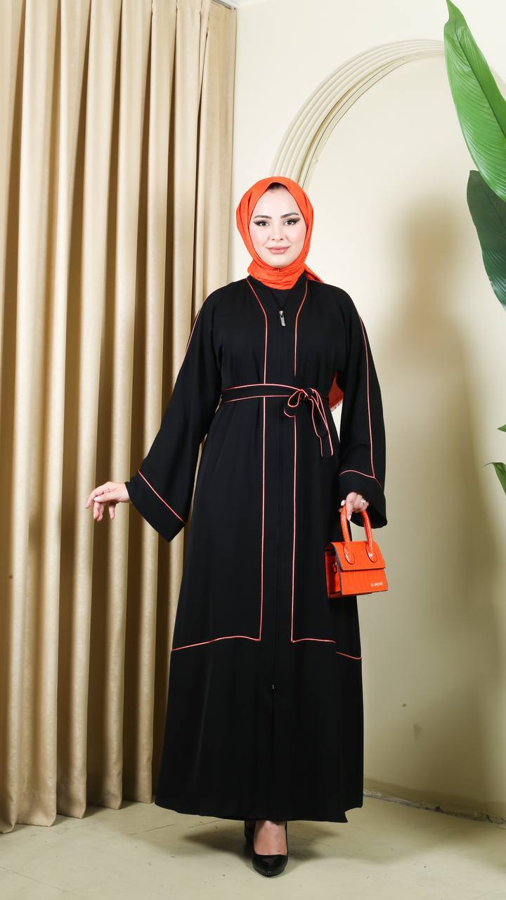 istanbul styles Modest Women's Abaya with Zipper and Waist Belt