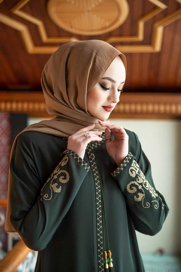 Embroidered Sleeves Abaya Dress MUH-163