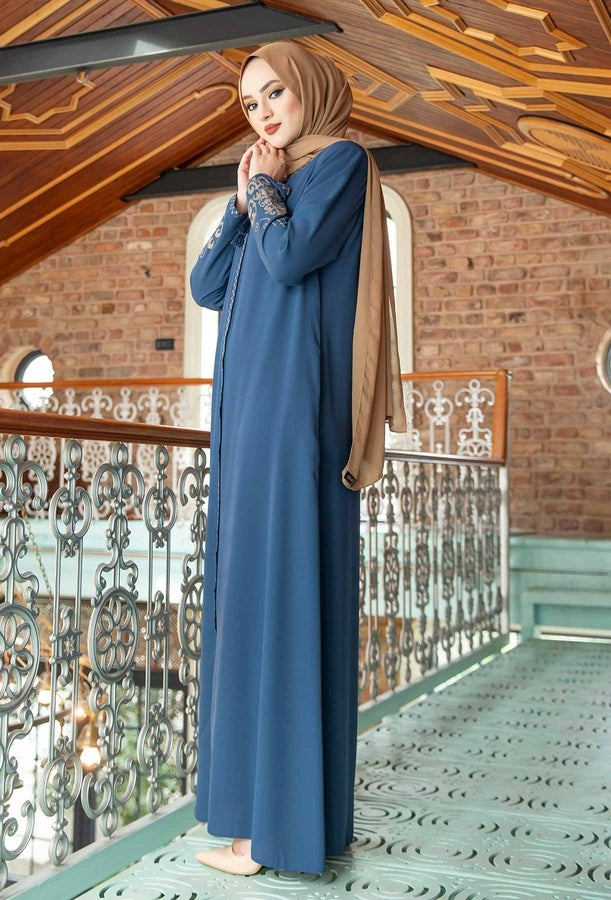 Embroidered Sleeves Abaya Dress MUH-163