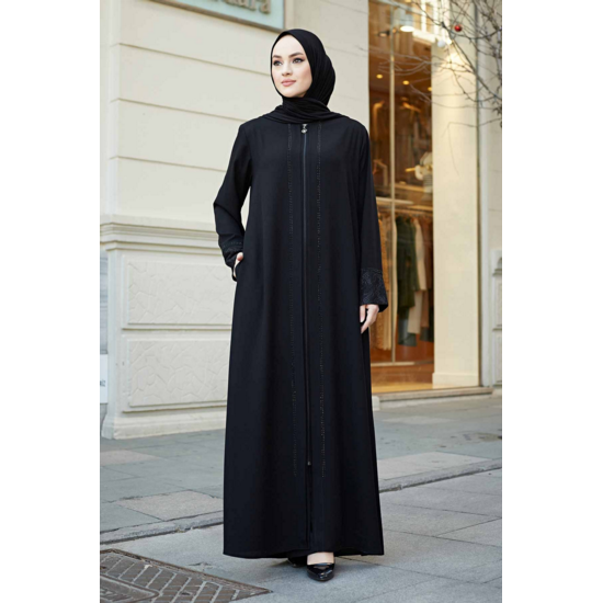 Lace Detailed Abaya MUH-159