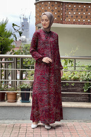 Lace-Up Dress Abaya Turkey Muslim Fashion Islamic Clothing Women Istanbul Styles Black Jersey Hijab Chiffon MUH-494