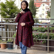 Patterned Crepe Tunic Hijab Turkey Muslim Fashion Dress Islam Clothing Dubai MUH-442