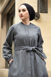 Comfortable Cut Hijab Cachet Coat Jacket Turkey Muslim Fashion Islam Clothing Dubai Istanbul Istanbulstyles Winter MUH-495