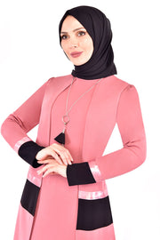 Necklace Combination Double Suit Tunic with Pants Turkey Muslim Fashion Hijab Dress Islam Clothing Dubai MUH-492
