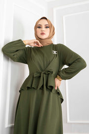 Flywheel Hijab Set Dress Turkey Muslim Fashion Hijab Islam Clothing Dubai Istanbulstyles Istanbul Woman New Full Sleeves MUH-478