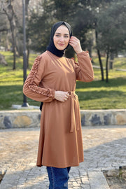 Frill Detailed Tunic Hijab Turkey Muslim Fashion Dress Islam Clothing Dubai Istanbulstules Women Top Shirt MUH-455