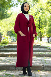 Button Detailed Knitwear Hijab Cardigan Turkey Muslim Fashion Islam Clothing Dubai MUH-514
