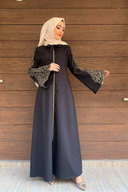 Plaid Wide Sleeves Abaya Dress Turkey Muslim Fashion Islam Clothing Dubai Istanbul Hijab Ramadan MUH-441