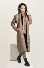 Fur Belt Coat Turkey Muslim Fashion MUH-269