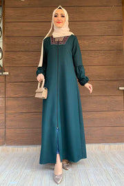 Plaid Wide Sleeves Abaya Dress Turkey Muslim Fashion Islam Clothing Dubai Istanbul Hijab Ramadan MUH-433