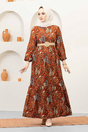 Shawl Patterned Dress Hijab Turkey Muslim Fashion Islam Clothing Dubai Istanbul Istanbulstyles MUH-393