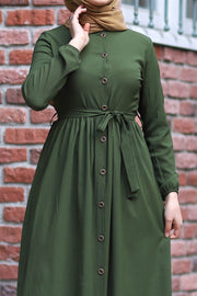 full Length Buttoned Dress MUH-042