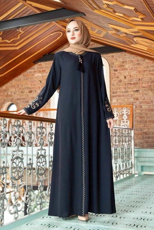 Embroidered Sleeves Abaya Dress MUH-163