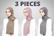 3-Pack Shawl hijabs women turkey muslim head cover dubai MUH-022