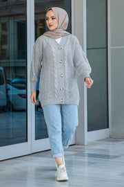 Balloon Sleeve Knitted Hijab Knitwear MUH-323