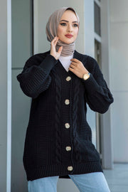 Balloon Sleeve Knitted Hijab Knitwear MUH-323