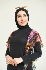 Garnish Hijab Swimsuit Muslim Swimwear Women Modest Long Sleeves Sport 2pcs Islamic Burkinis Wear Bathing Suit MUH-446