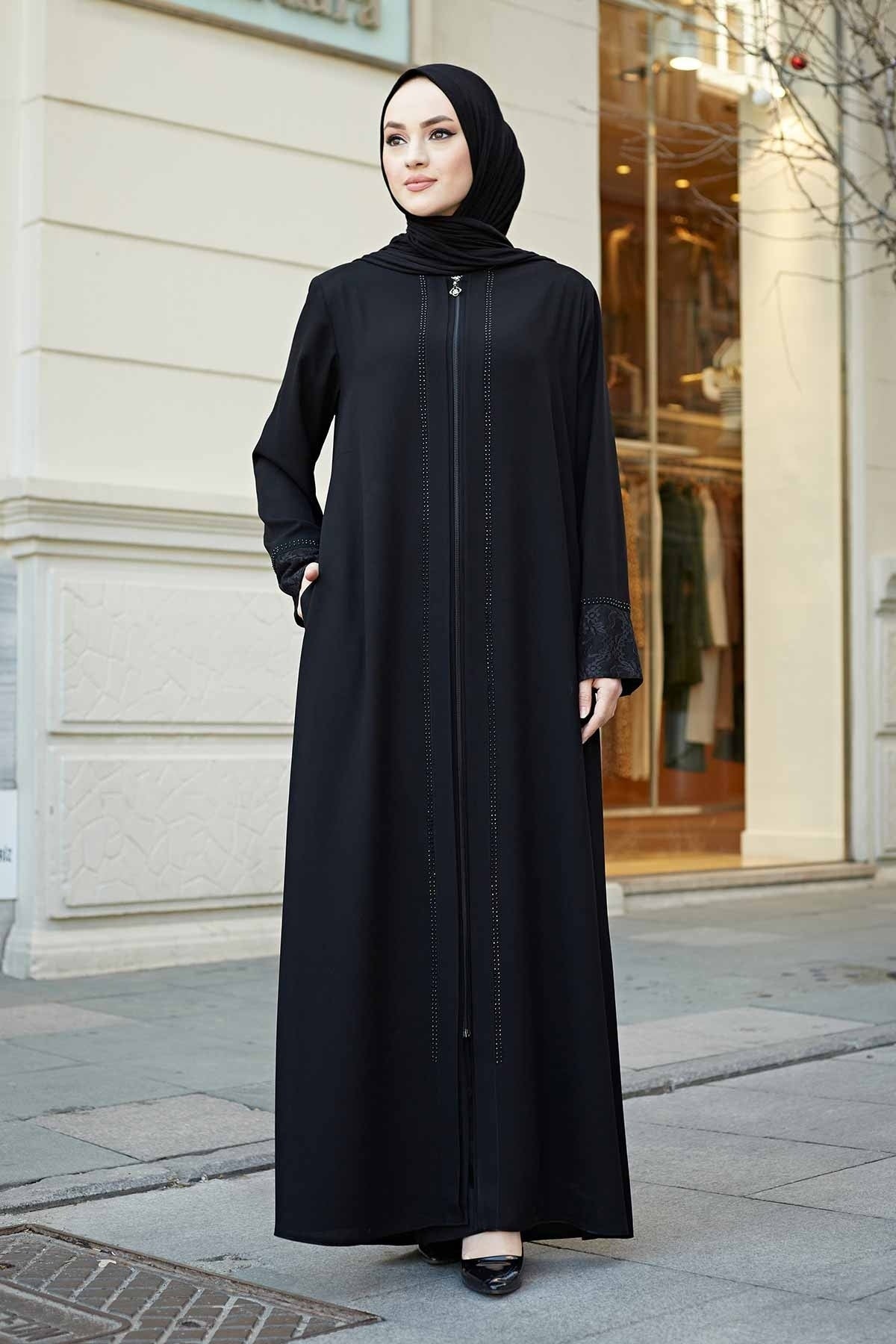 Istanbul styles Lace Applique Abaya & Embroidered Sleeves Abaya -  Fashionable Women's Abaya - Islamic Fashion – ISTANBUL STYLES