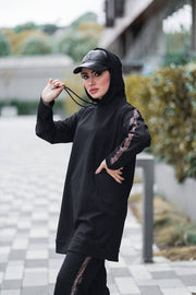Leopard Striped Hooded Tracksuit Set MUH-326