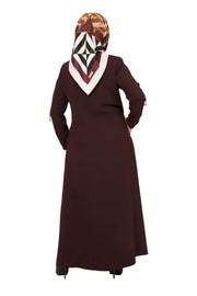Staple Detailed Pocket Abaya Dress Turkey Muslim Fashion Islam Clothing Dubai Istanbul Hijab MUH-435
