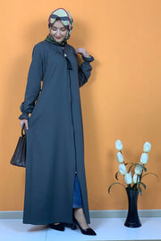 Tasseled Abaya Balloon Sleeves Dress Turkey Muslim Fashion Islam Clothing Dubai Istanbul Hijab Ramadan MUH-434