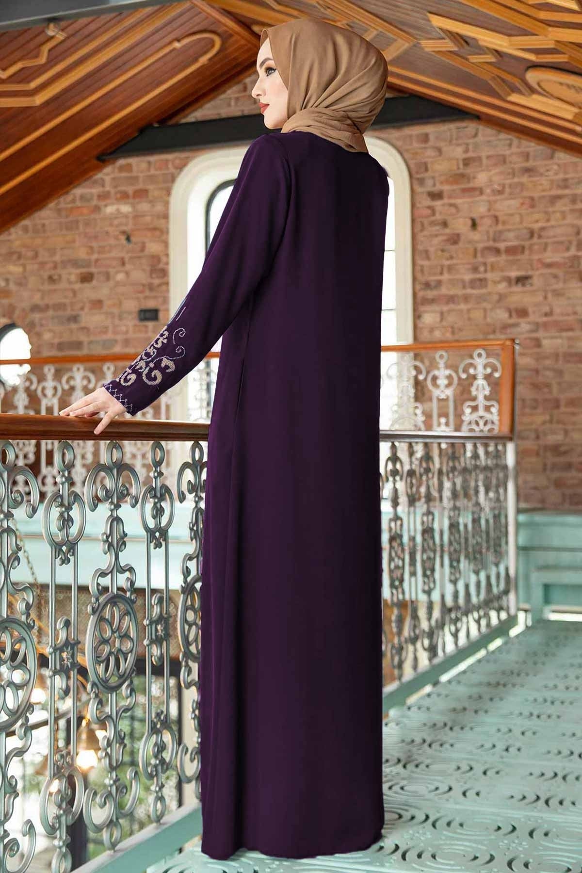 Embroidered Sleeves Abaya Dress MUH-163