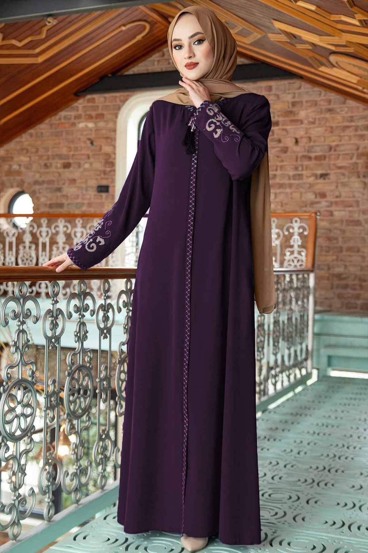 Embroidered Sleeves Abaya Dress MUH-163